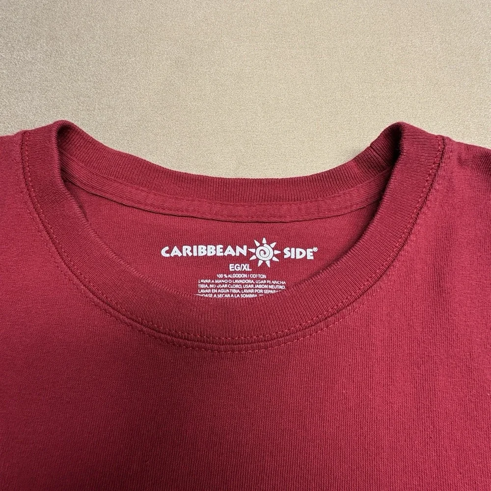 Caribbean Side Men's Riviera Maya Mexico Graphic T-Shirt XL Red Crewneck (61)